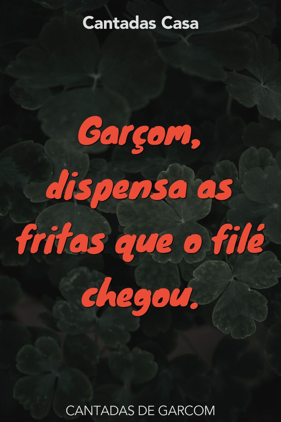 garcom cantadas